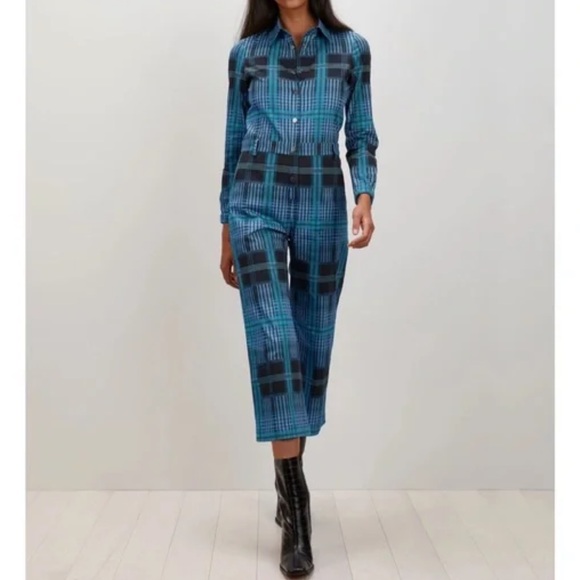 The Kit Pants - NWOT The KIT Alex jumpsuit in Blue Ocean Plaid (Daniel Vosovic), Medium